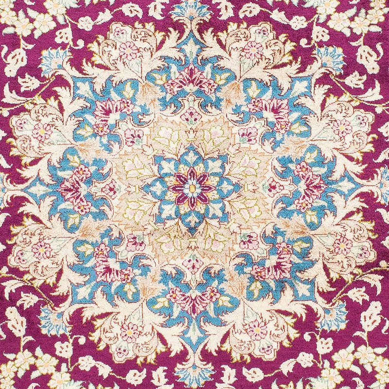 Alfombra persa - Ghom - 148 x 99 cm - rojo oscuro