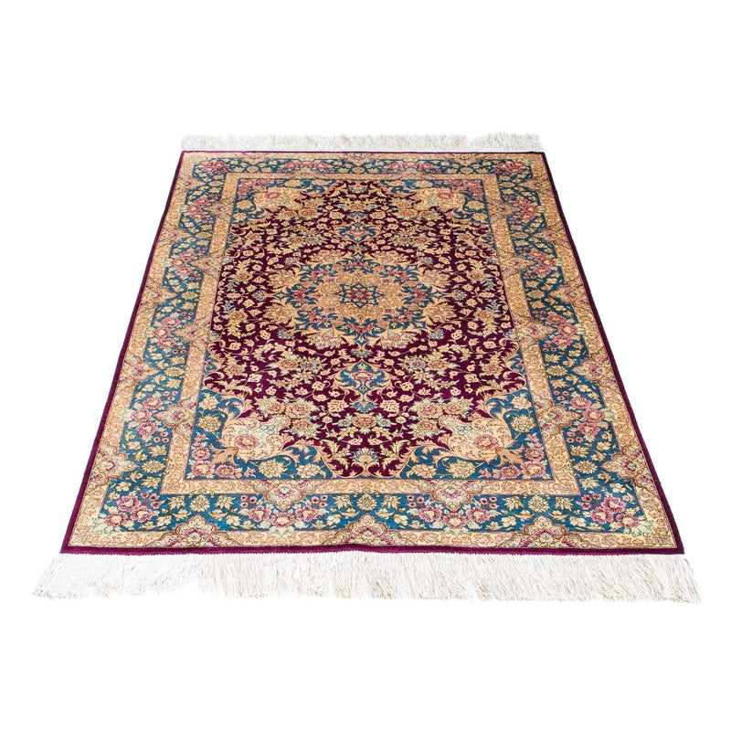 Alfombra persa - Ghom - 148 x 99 cm - rojo oscuro