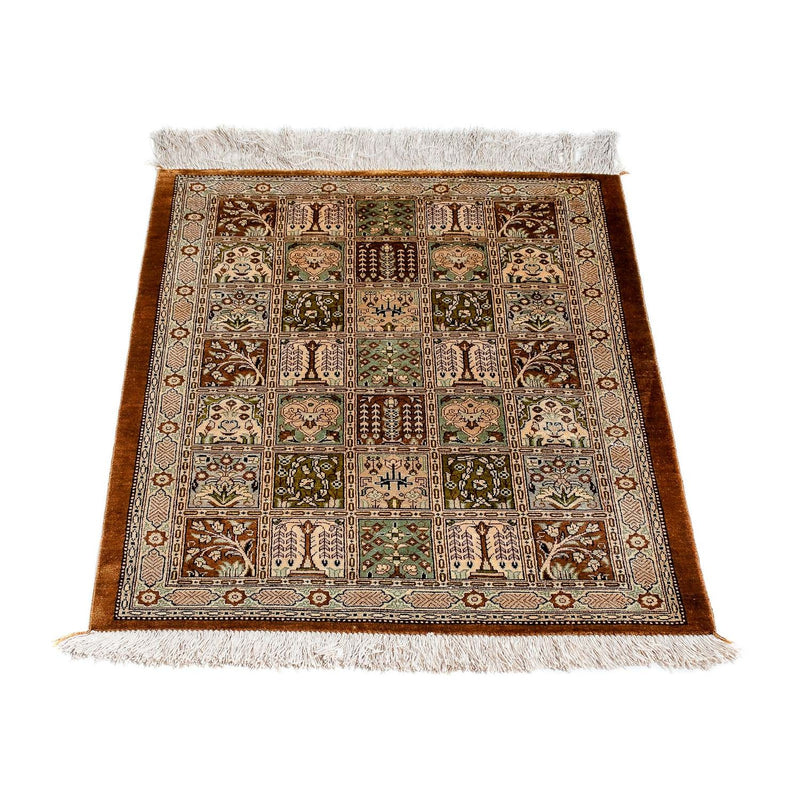 Alfombra persa - Ghom - 79 x 57 cm - marrón