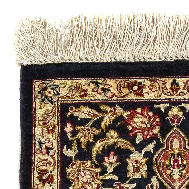 Alfombra de seda - Ghom Seda - Prima - 42 x 28 cm - azul oscuro