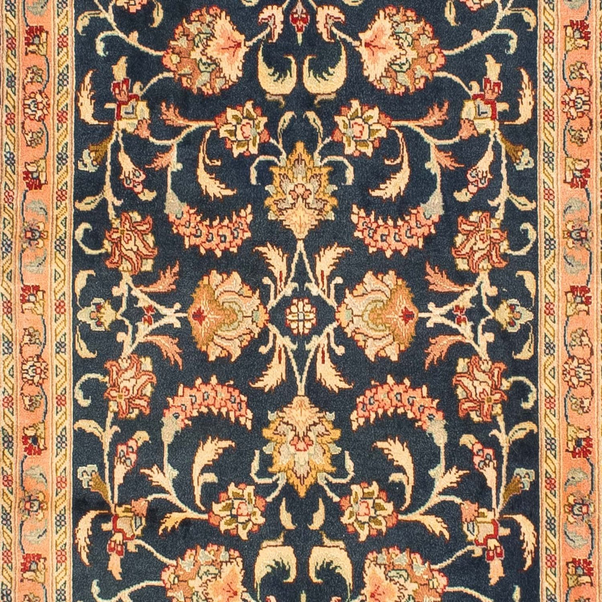 Alfombra de pasillo Alfombra Persa - Tabriz - Real - 300 x 66 cm - azul oscuro
