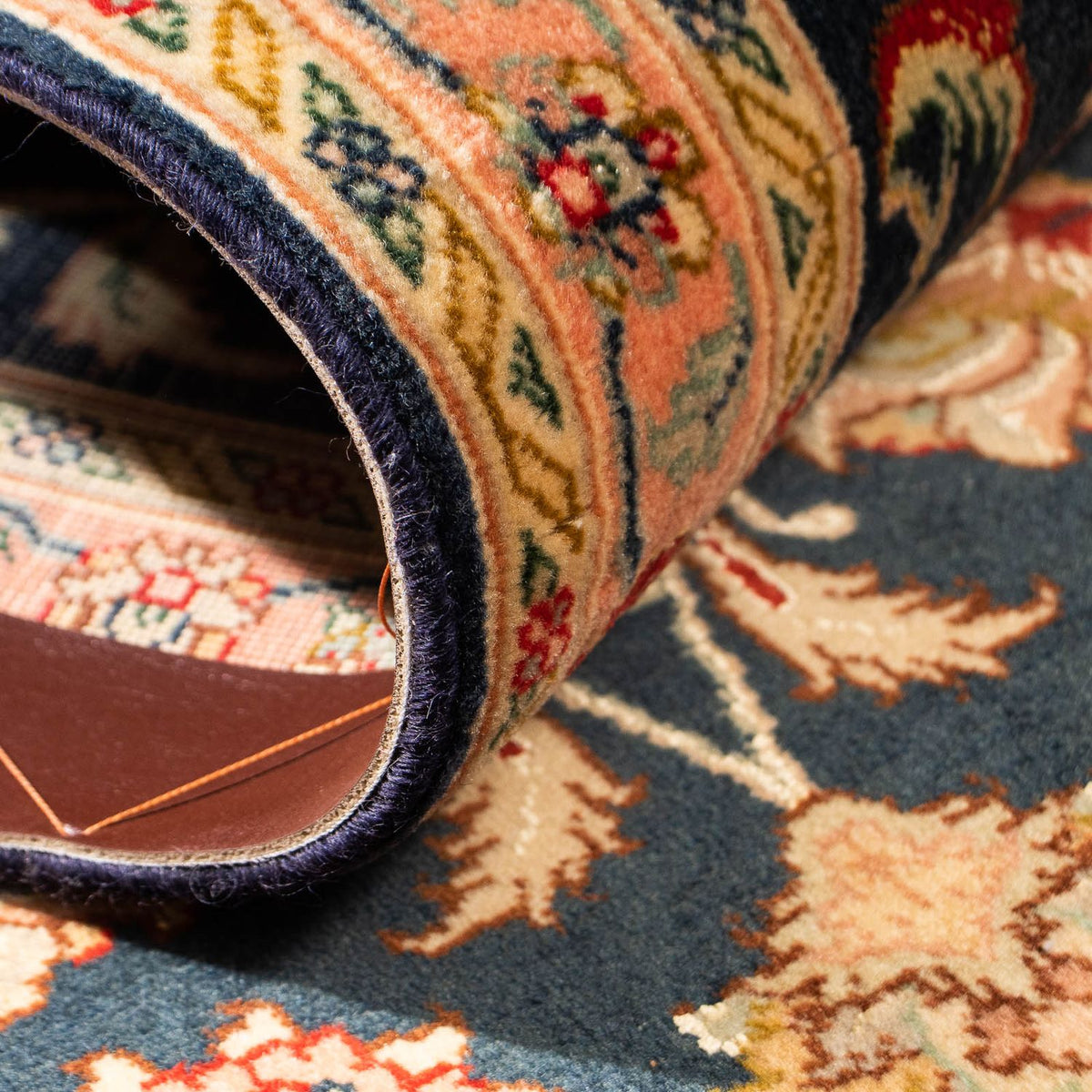 Alfombra de pasillo Alfombra Persa - Tabriz - Real - 300 x 66 cm - azul oscuro