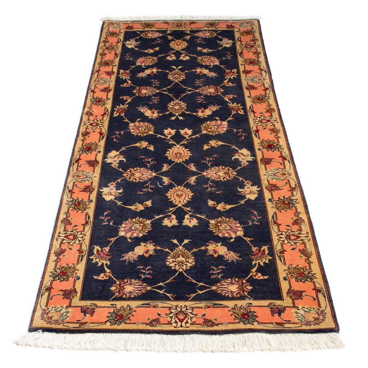 Alfombra de pasillo Alfombra Persa - Tabriz - Real - 198 x 75 cm - azul oscuro