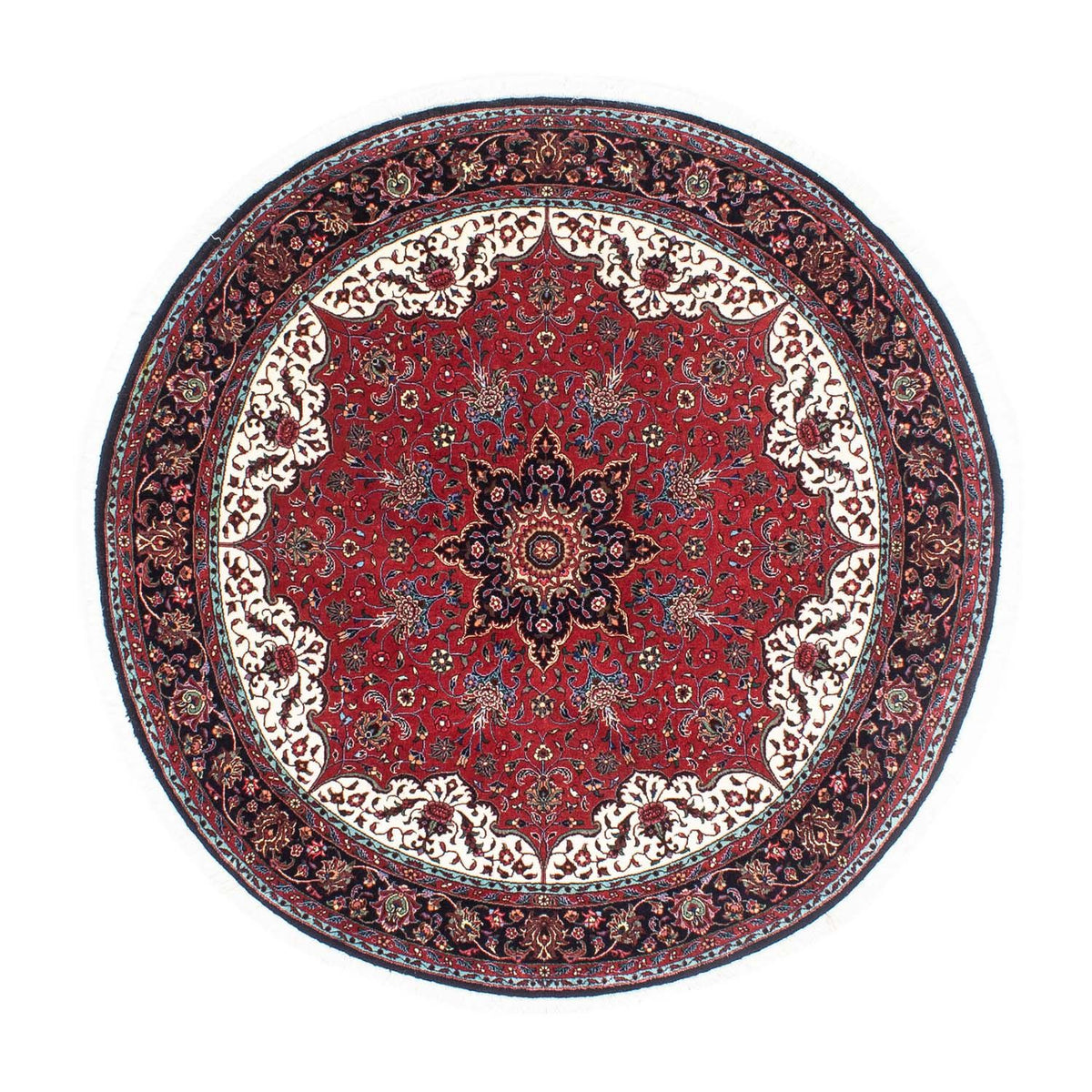 Alfombra persa - Bidjar redondo  - 150 x 150 cm - rojo oscuro