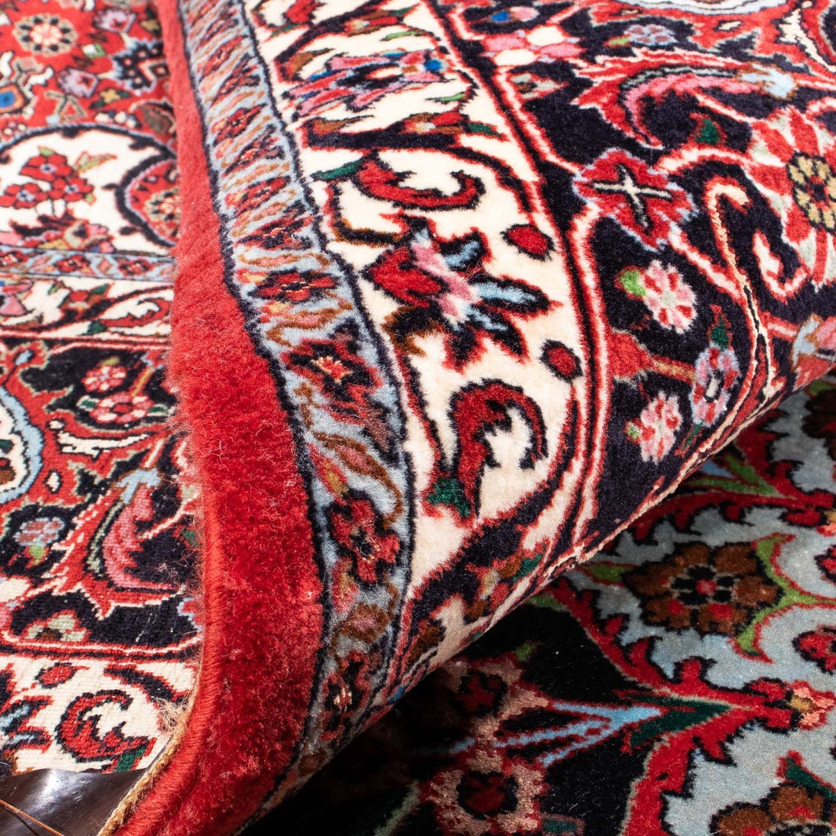 Alfombra persa - Bidjar - 343 x 260 cm - rojo oscuro