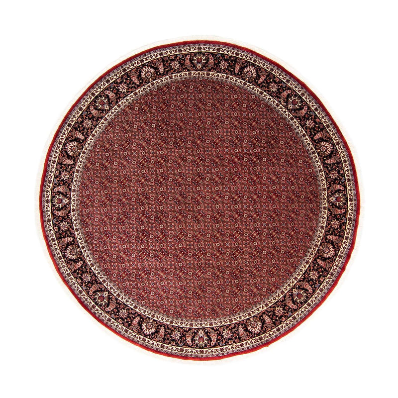 Alfombra persa - Bidjar redondo  - 250 x 250 cm - rojo oscuro