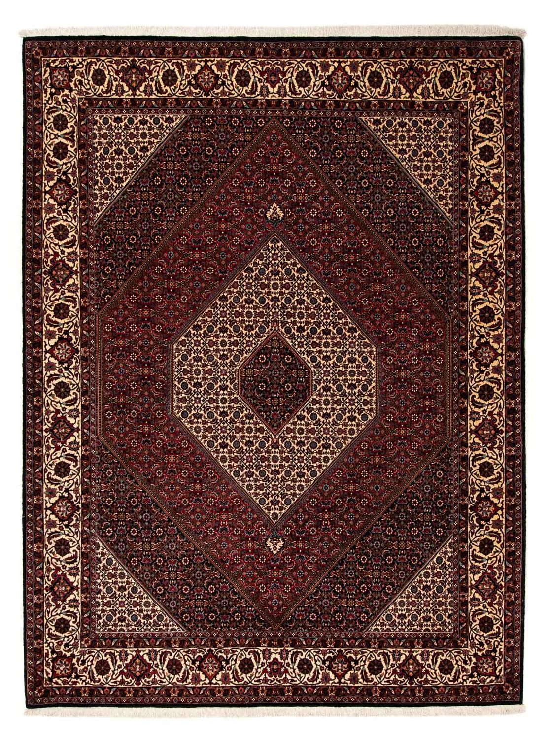 Alfombra persa - Bidjar - 263 x 204 cm - rojo oscuro