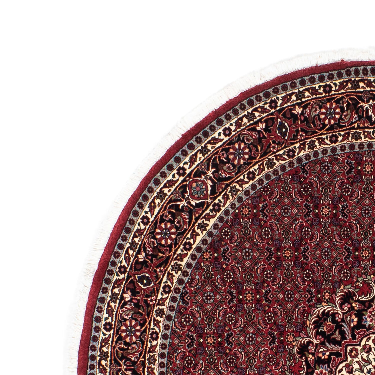 Alfombra persa - Bidjar redondo  - 154 x 154 cm - rojo oscuro