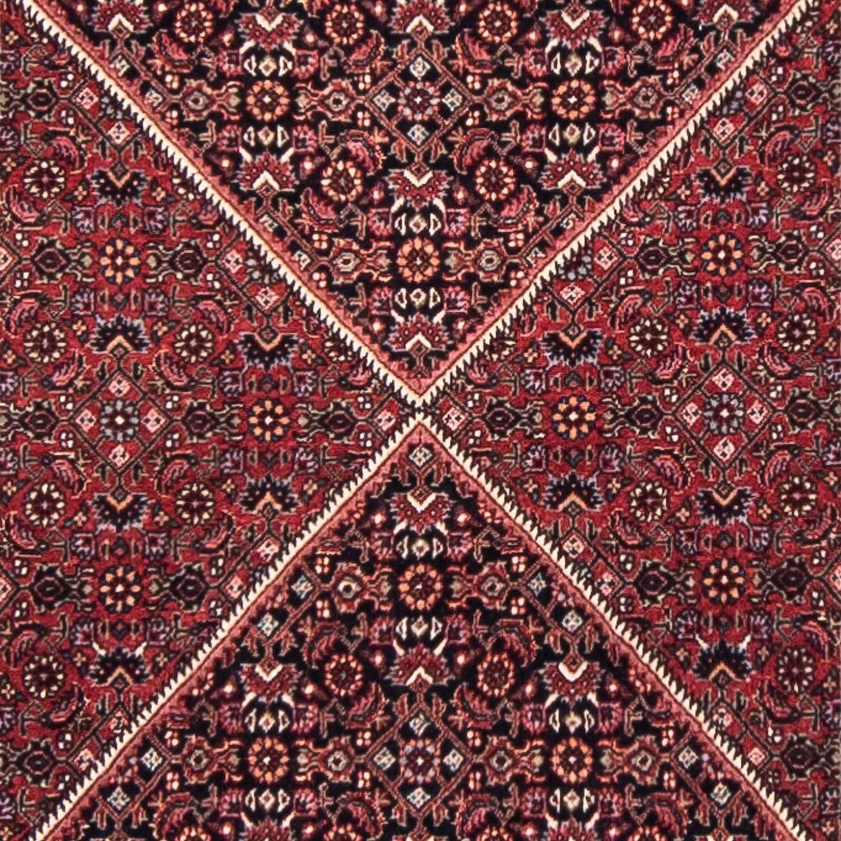 Alfombra de pasillo Alfombra persa - Bidjar - 350 x 83 cm - rojo oscuro
