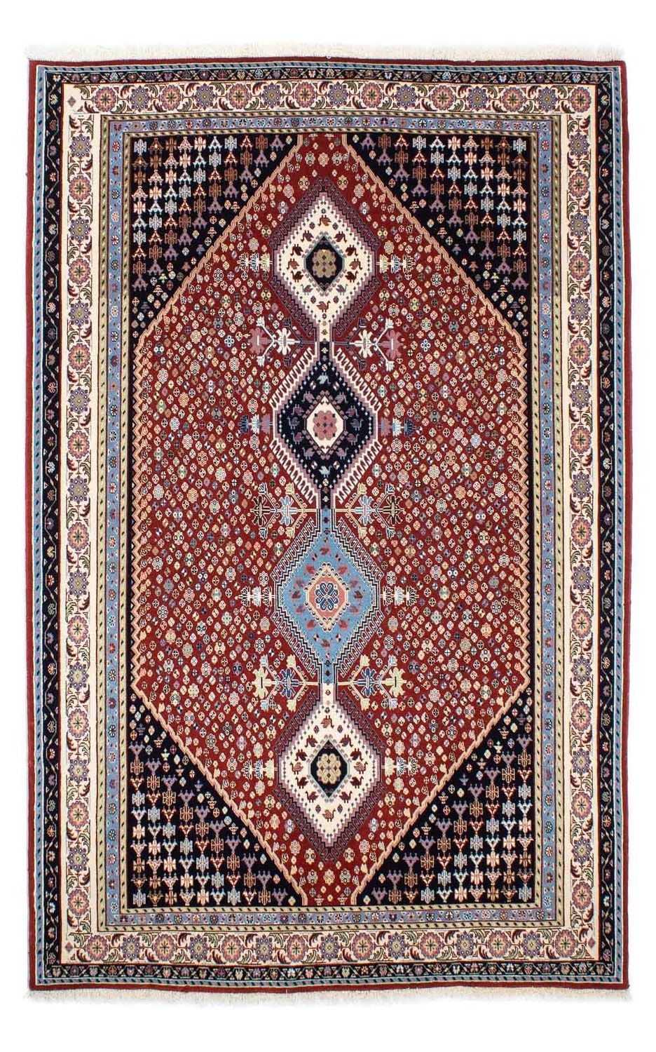 Alfombra Gabbeh - Persa Kashkuli - 225 x 139 cm - rojo oscuro