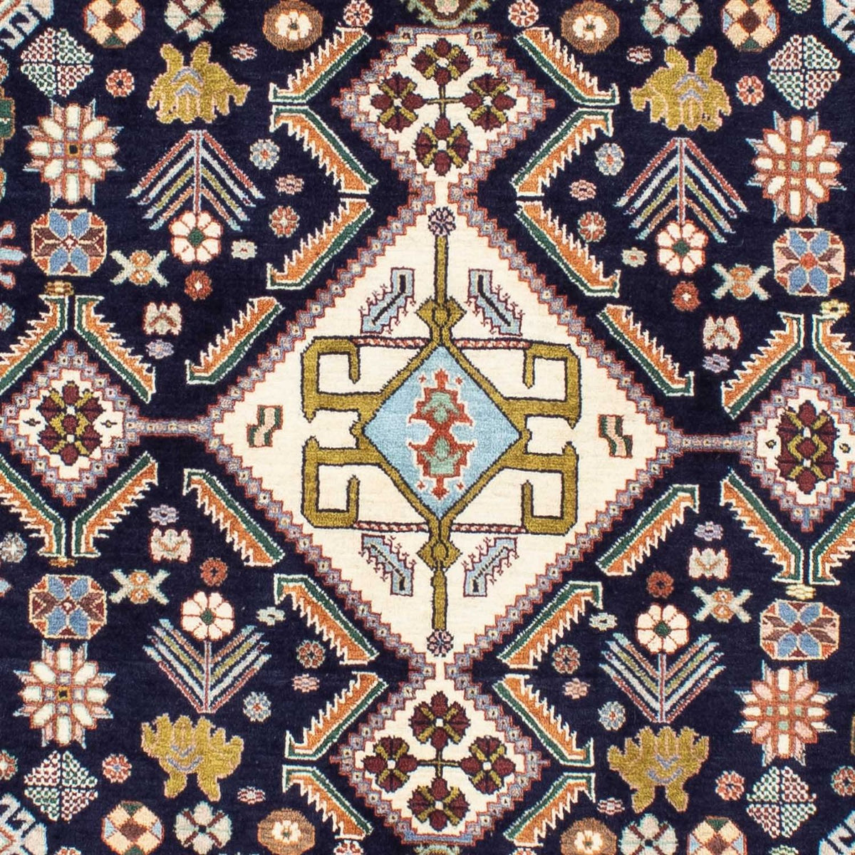 Alfombra Gabbeh - Persa Kashkuli - 250 x 152 cm - azul oscuro