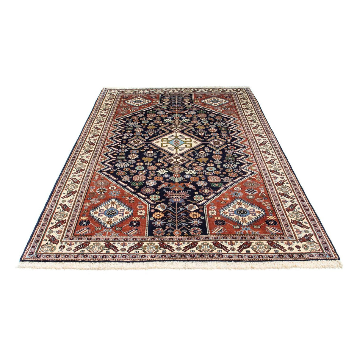 Alfombra Gabbeh - Persa Kashkuli - 250 x 152 cm - azul oscuro