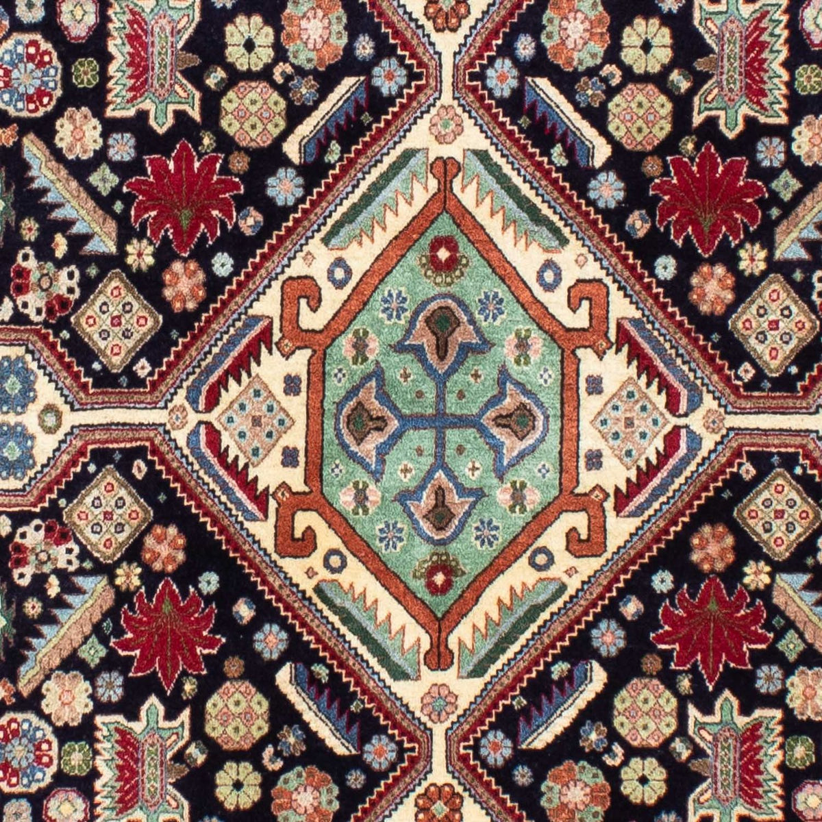 Alfombra Gabbeh - Persa Kashkuli - 213 x 141 cm - azul oscuro