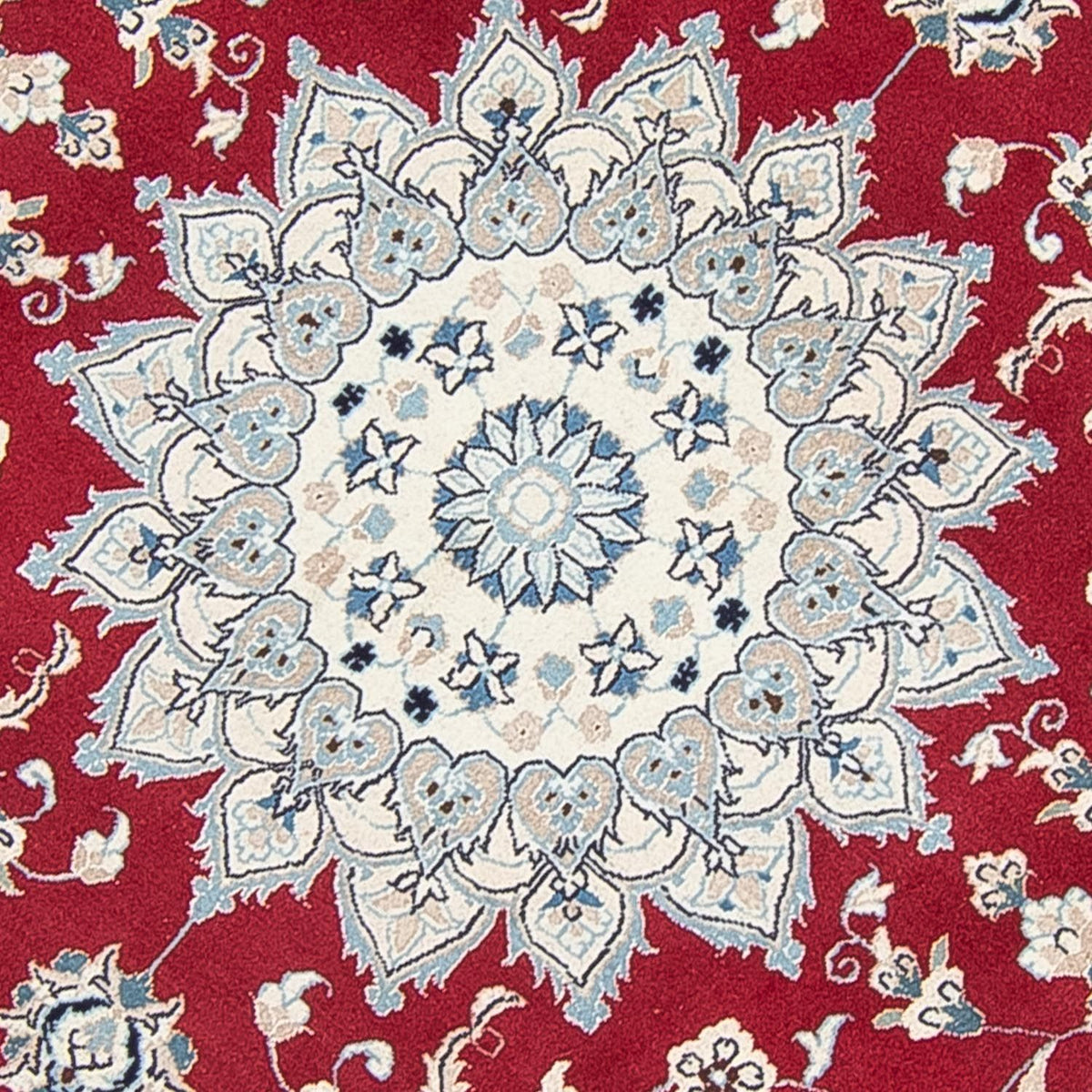 Alfombra persa - Nain redondo  - 250 x 250 cm - rojo oscuro
