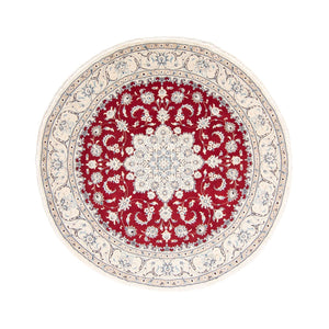 Alfombra persa - Nain redondo  - 250 x 250 cm - rojo