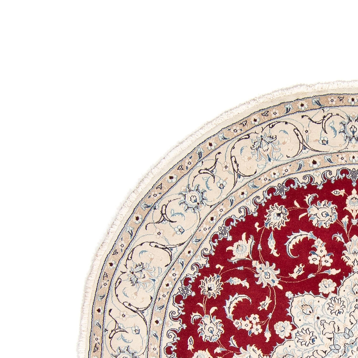 Alfombra persa - Nain redondo - 250 x 250 cm - rojo