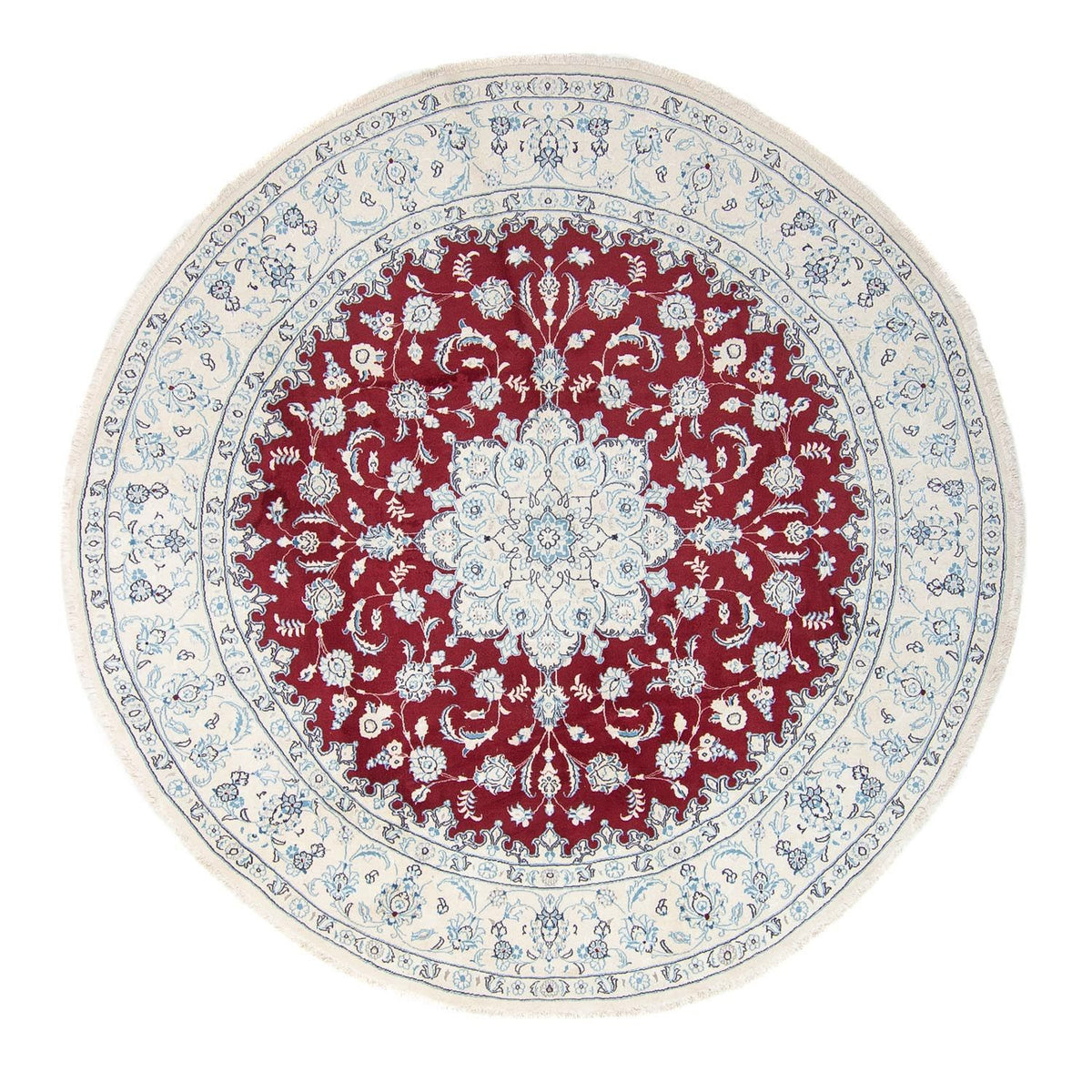 Alfombra persa - Nain redondo  - 290 x 290 cm - rojo oscuro