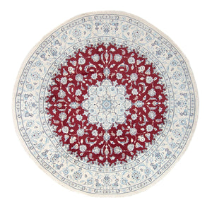 Alfombra persa - Nain redondo  - 290 x 290 cm - rojo oscuro