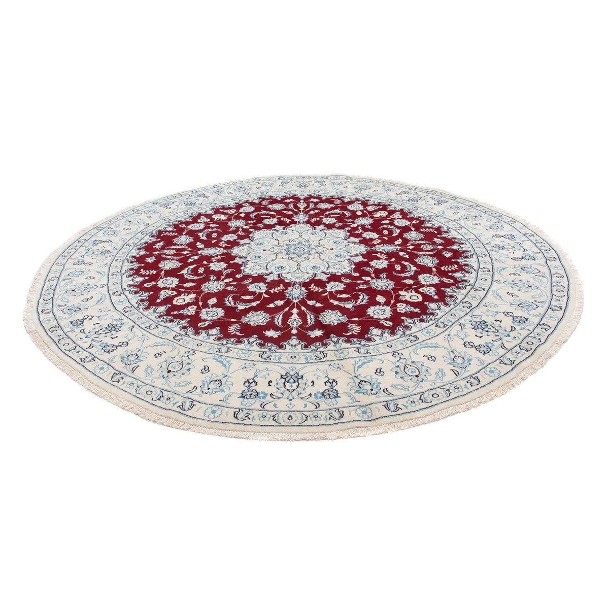 Alfombra persa - Nain redondo  - 290 x 290 cm - rojo oscuro