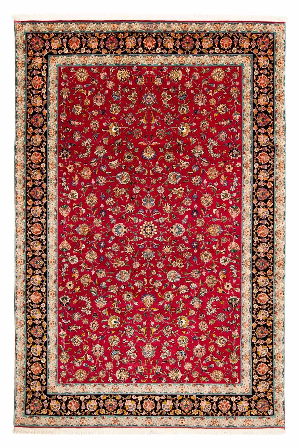 Alfombra Persa - Tabriz - Real - 304 x 202 cm - rojo oscuro