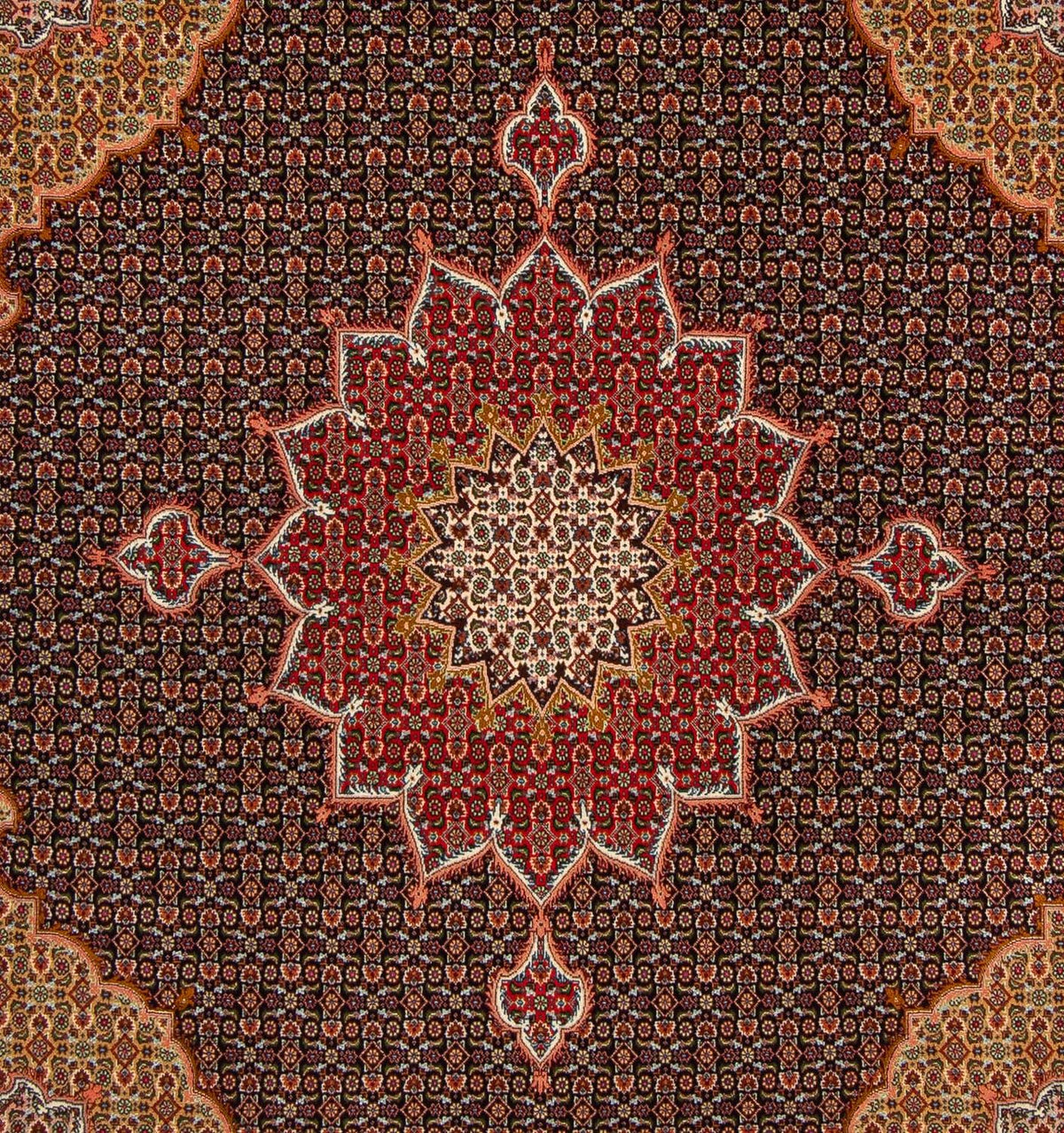 Alfombra Persa - Tabriz - Real cuadrado - 219 x 200 cm - azul oscuro