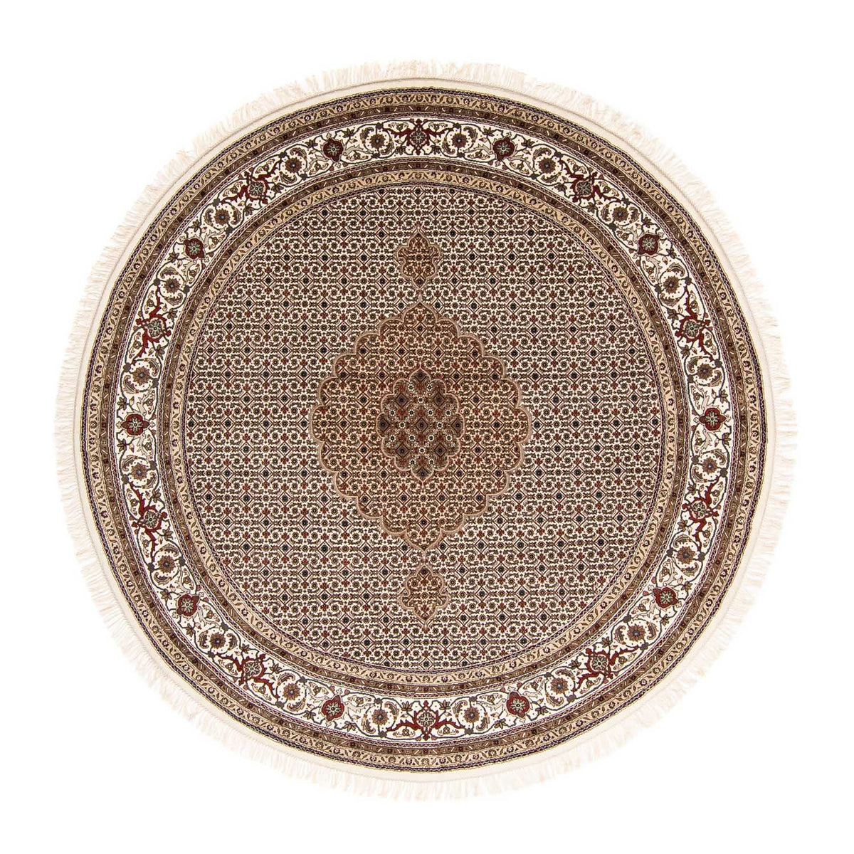 Alfombra persa - Tabriz redondo  - 248 x 247 cm - beige