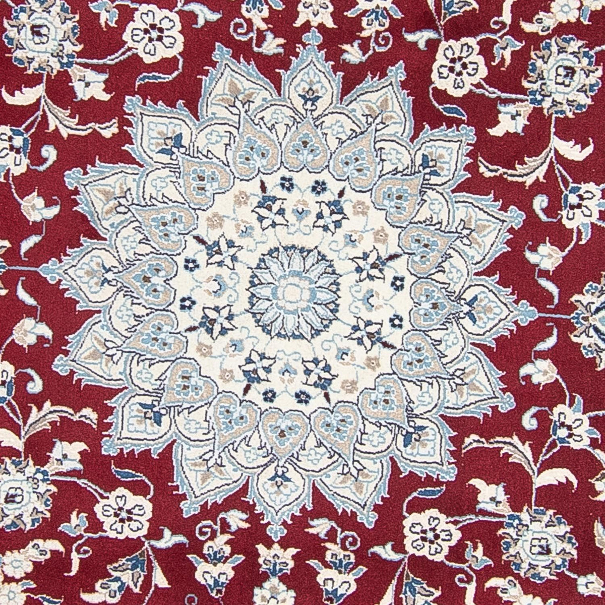 Alfombra persa - Nain redondo  - 250 x 250 cm - rojo oscuro