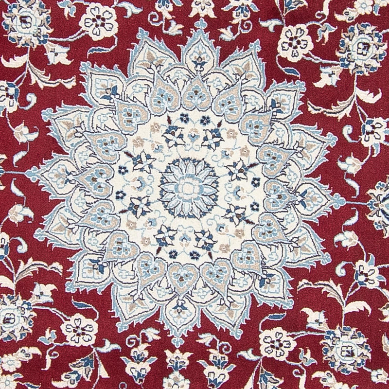 Alfombra persa - Nain redondo  - 250 x 250 cm - rojo oscuro