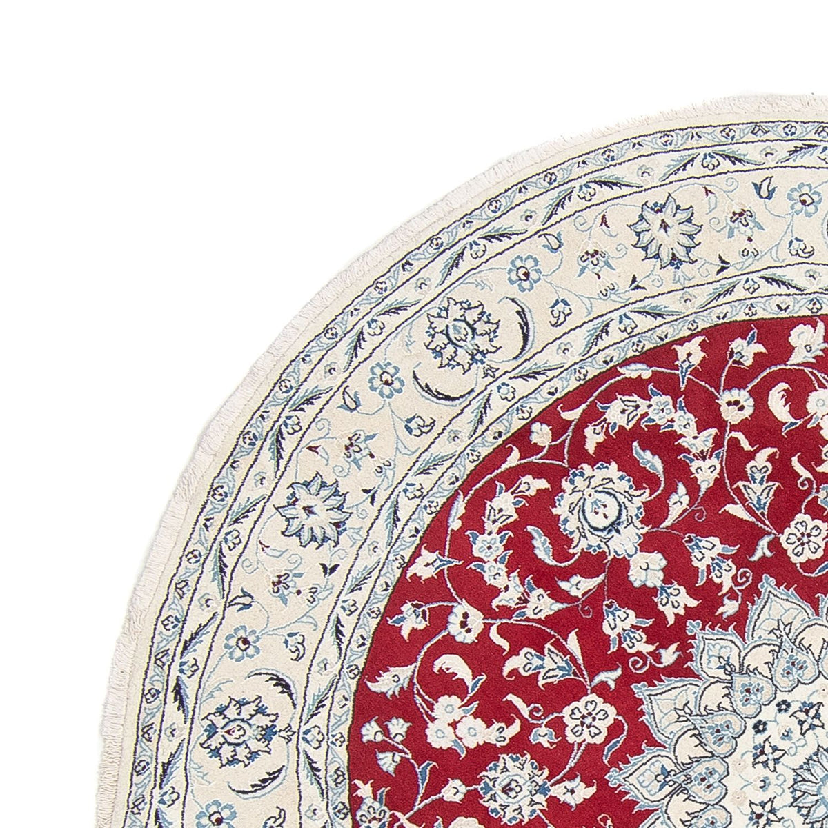 Alfombra persa - Nain redondo  - 250 x 250 cm - rojo oscuro