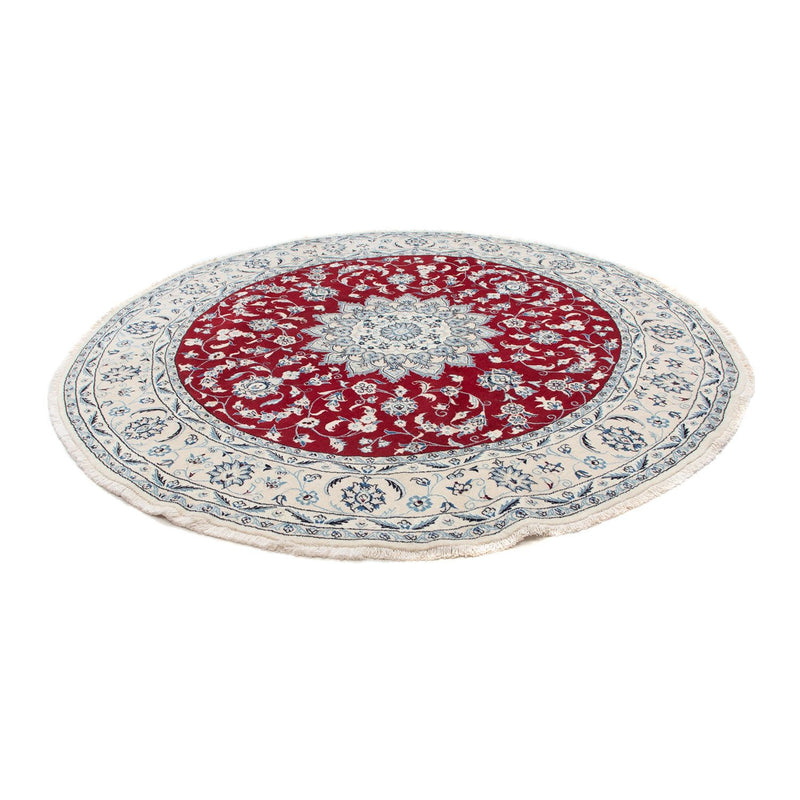 Alfombra persa - Nain redondo  - 250 x 250 cm - rojo oscuro