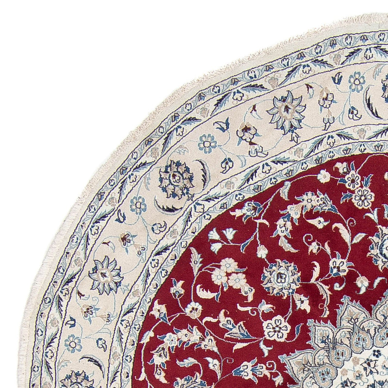 Alfombra persa - Nain redondo  - 250 x 250 cm - rojo oscuro