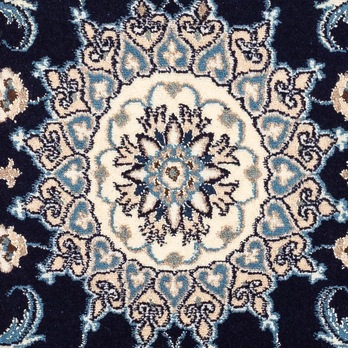 Alfombra persa - Nain - 141 x 66 cm - azul oscuro