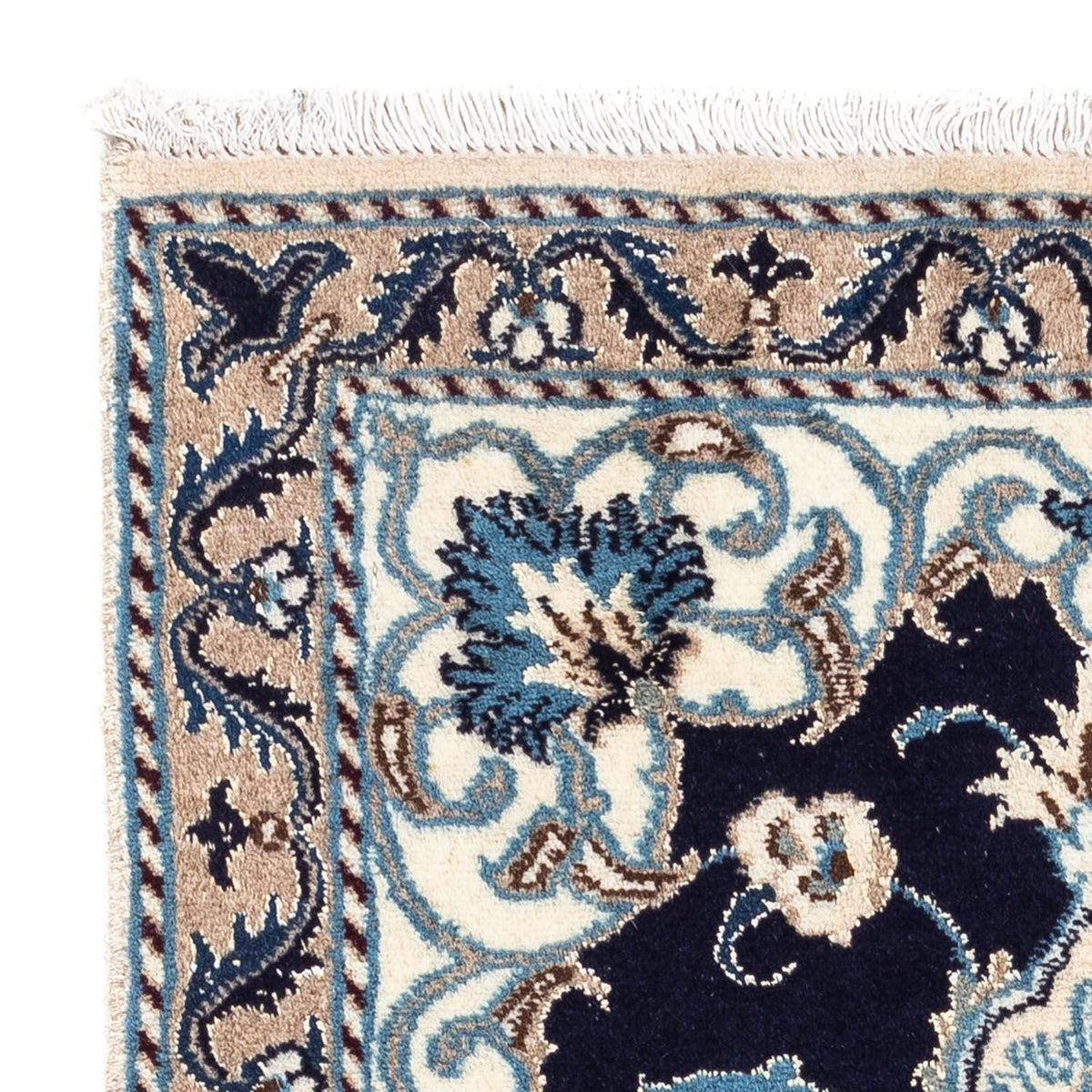 Alfombra persa - Nain - 141 x 66 cm - azul oscuro