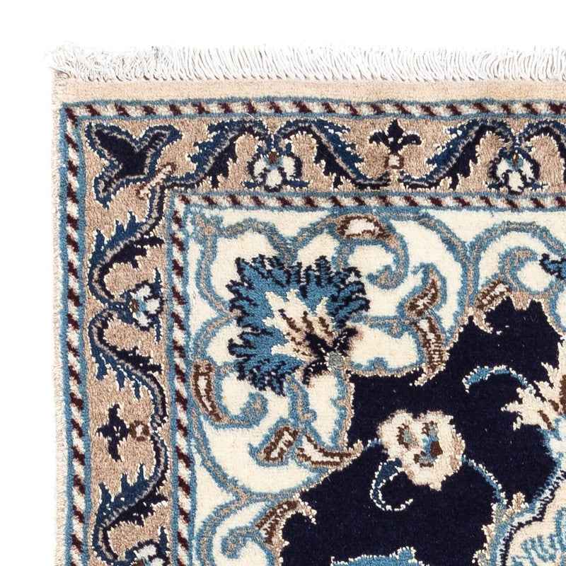 Alfombra persa - Nain - 141 x 66 cm - azul oscuro