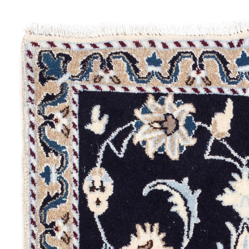 Alfombra persa - Nain - 139 x 66 cm - azul oscuro