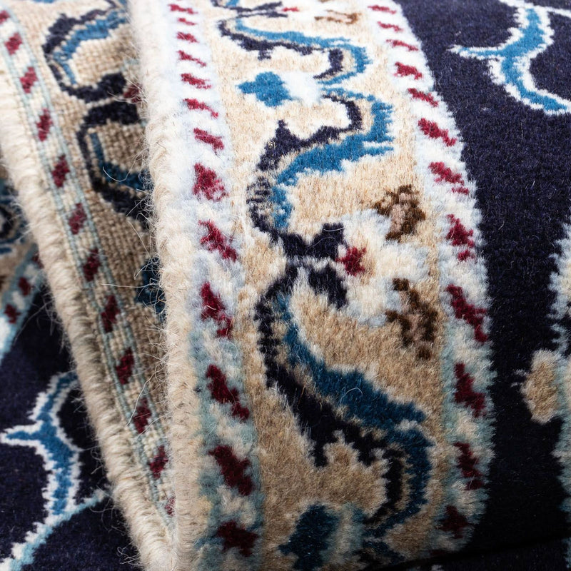 Alfombra persa - Nain - 139 x 66 cm - azul oscuro