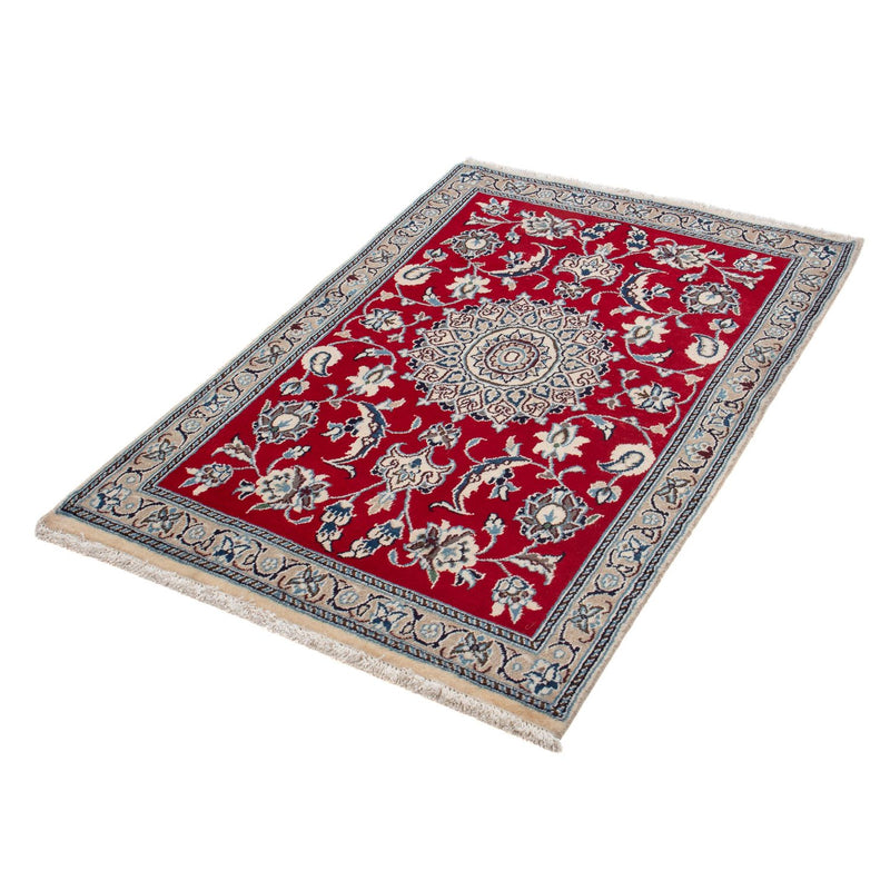 Alfombra persa - Nain - 133 x 89 cm - rojo oscuro