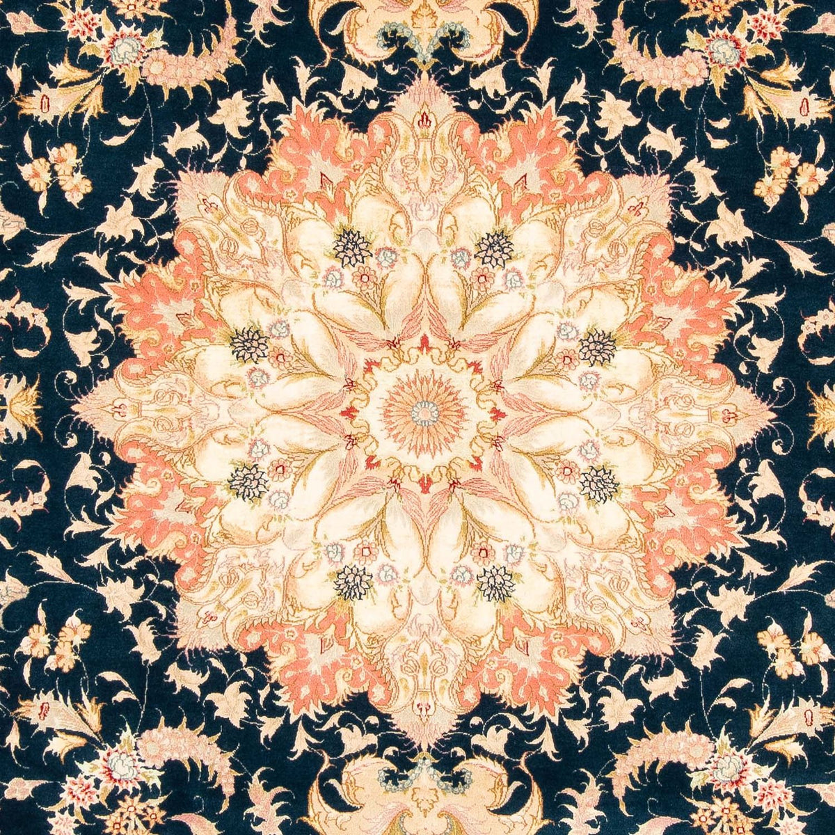 Alfombra Persa - Tabriz - Real - 308 x 200 cm - azul oscuro