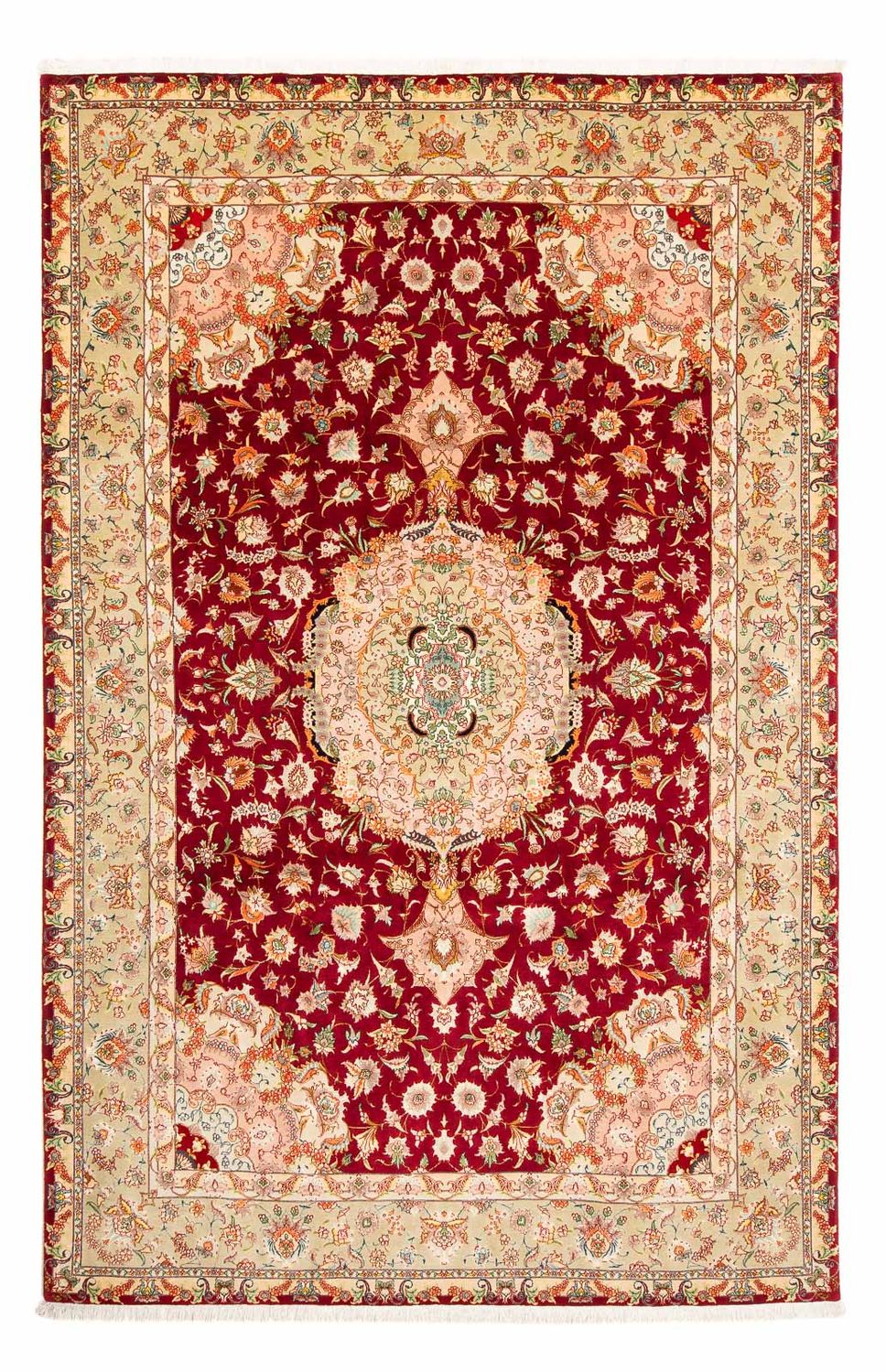 Alfombra Persa - Tabriz - Real - 312 x 204 cm - rojo oscuro