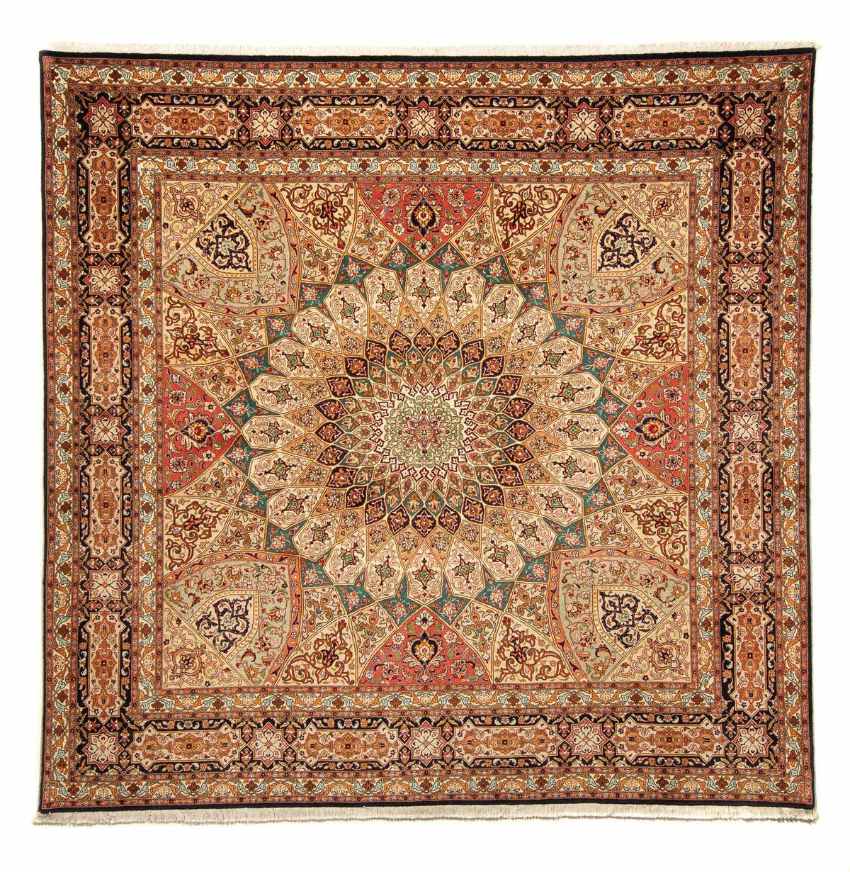 Alfombra Persa - Tabriz - Real cuadrado  - 253 x 252 cm - multicolor