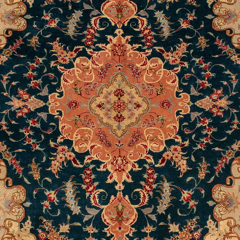 Alfombra Persa - Tabriz - Real - 202 x 152 cm - azul oscuro