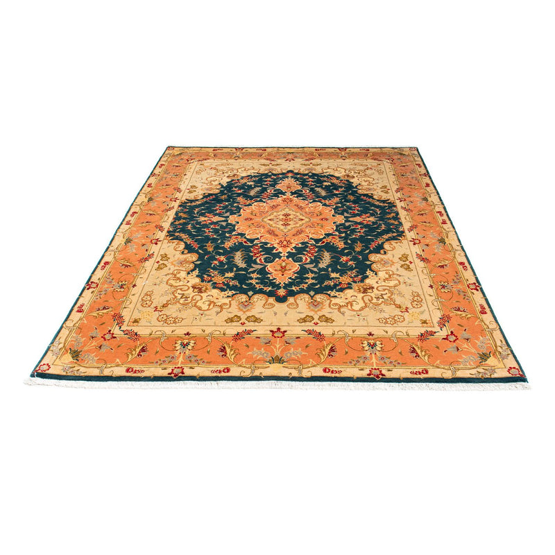 Alfombra Persa - Tabriz - Real - 202 x 152 cm - azul oscuro