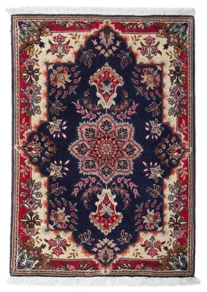 Alfombra Persa - Tabriz - Real - 92 x 62 cm - azul oscuro
