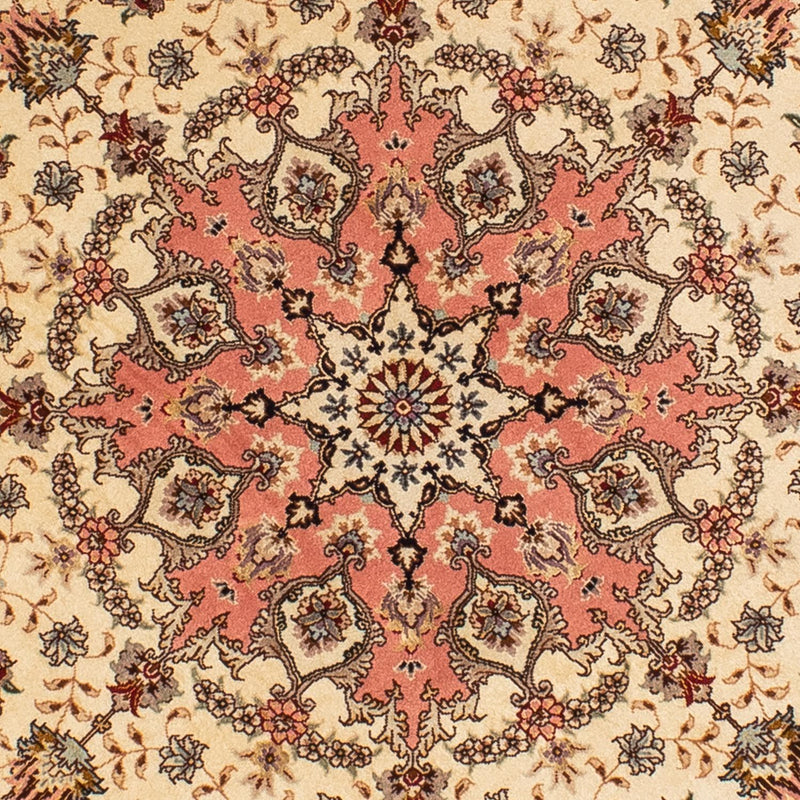 Alfombra Persa - Tabriz - Real redondo  - 150 x 150 cm - marrón claro