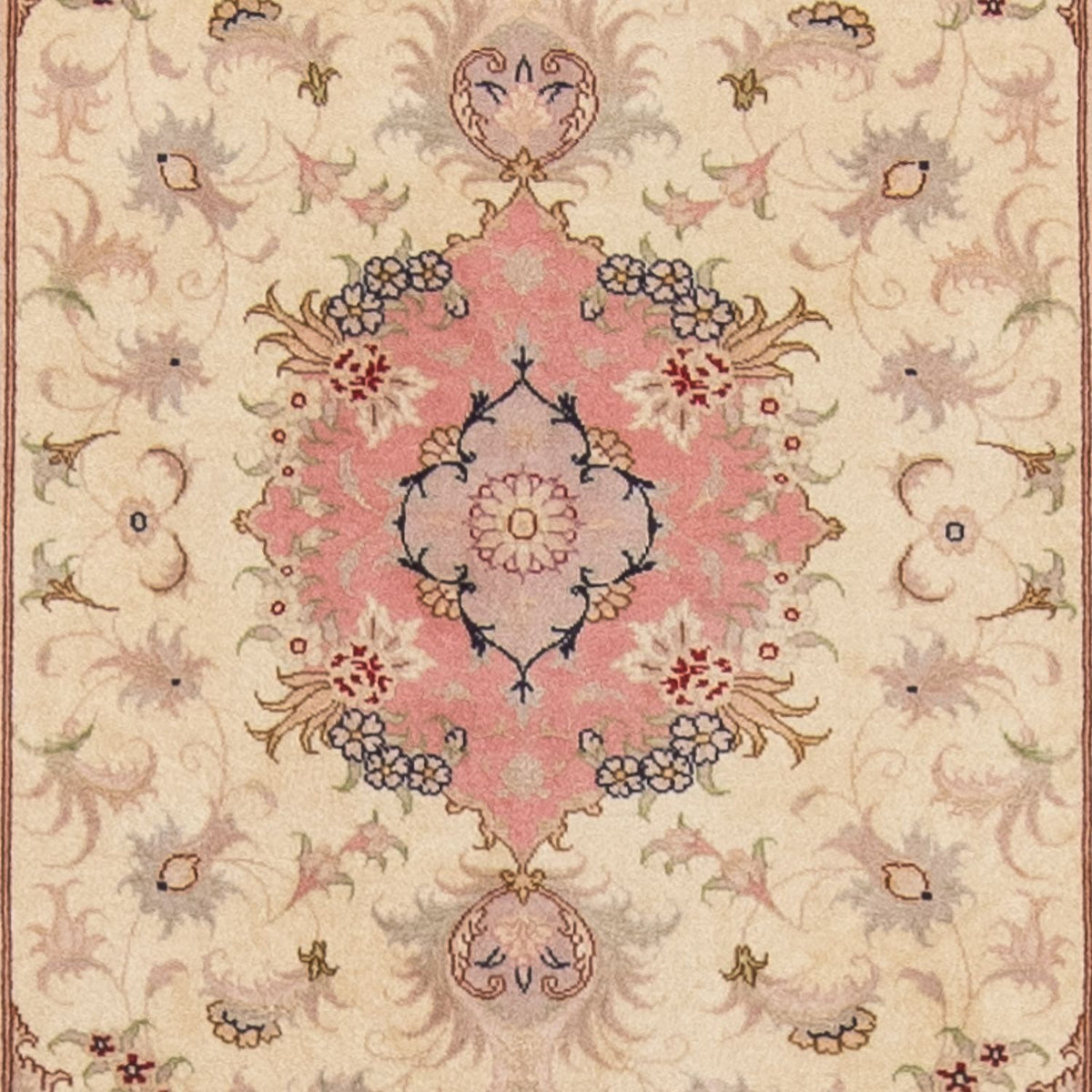 Alfombra de pasillo Alfombra Persa - Tabriz - Real - 410 x 80 cm - beige