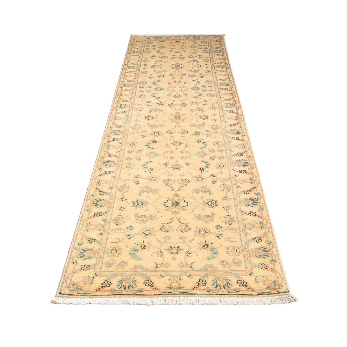 Alfombra de pasillo Alfombra Persa - Tabriz - Real - 292 x 79 cm - marrón claro