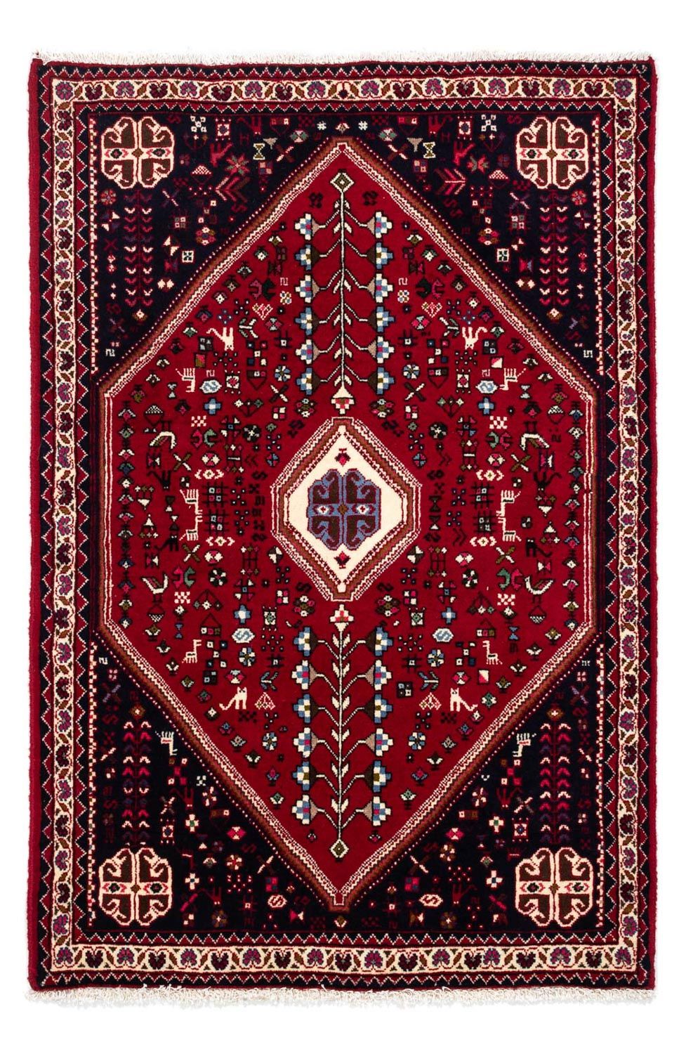 Alfombra persa - Nómada - 150 x 98 cm - rojo oscuro