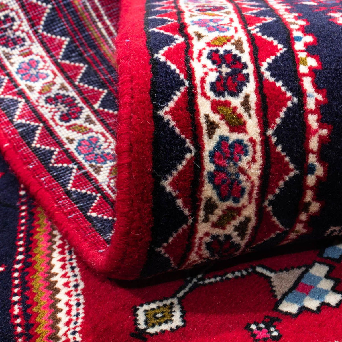 Alfombra persa - Nómada - 150 x 98 cm - rojo oscuro