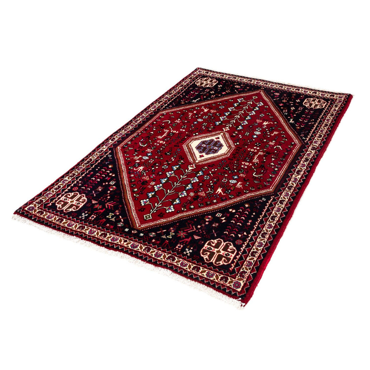 Alfombra persa - Nómada - 150 x 98 cm - rojo oscuro