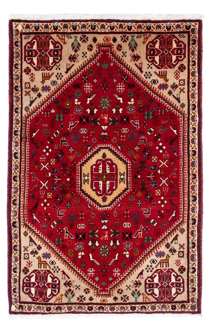 Alfombra persa - Nómada - 161 x 103 cm - rojo oscuro
